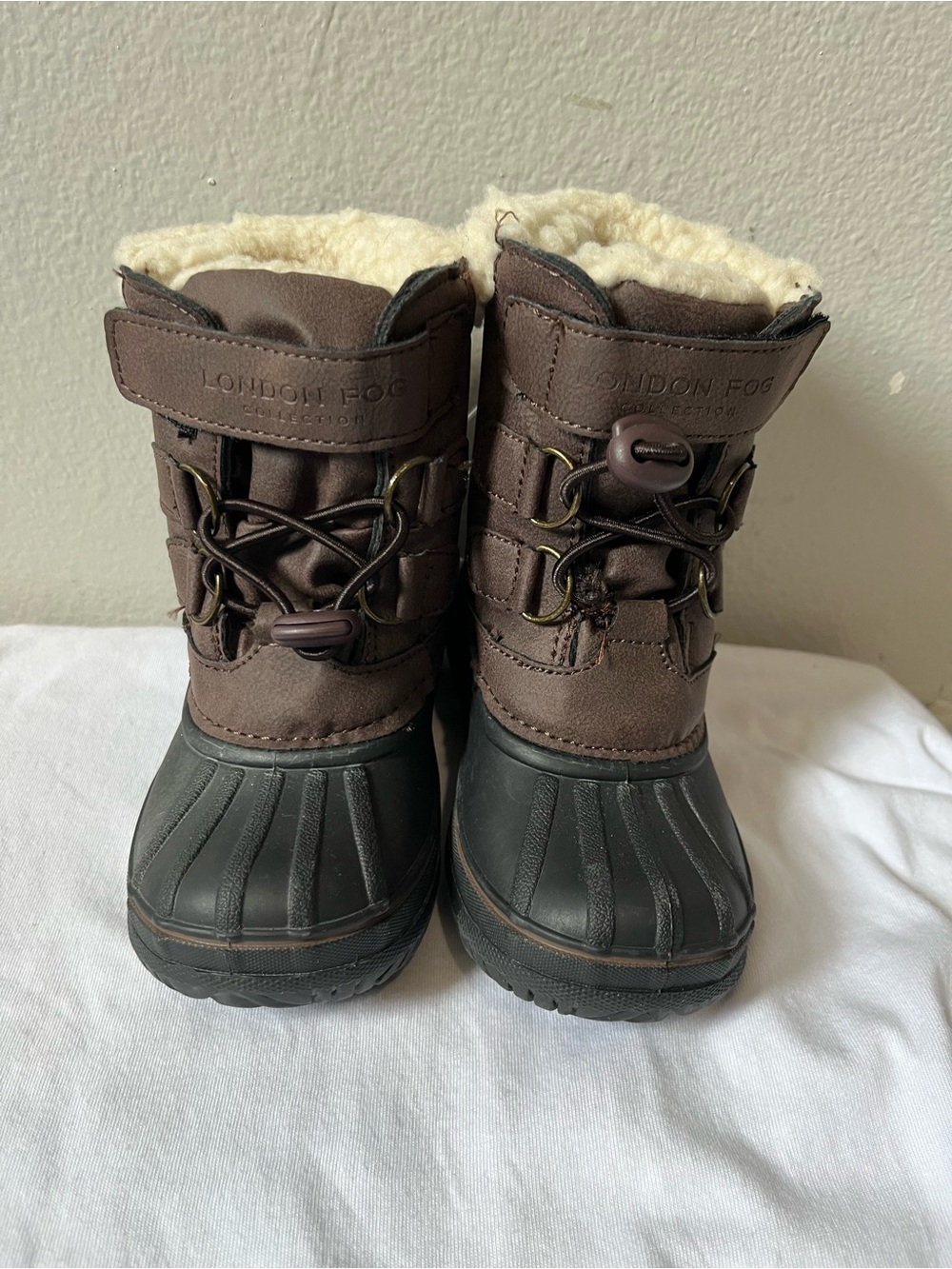 London Fog Kids Brown and Black Winter Boots